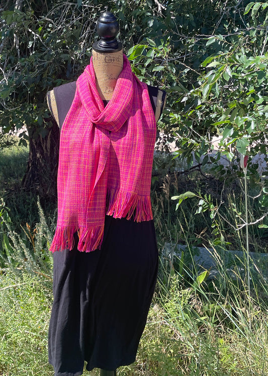 Handwoven Scarf in 100% Bamboo Tropical Sunset